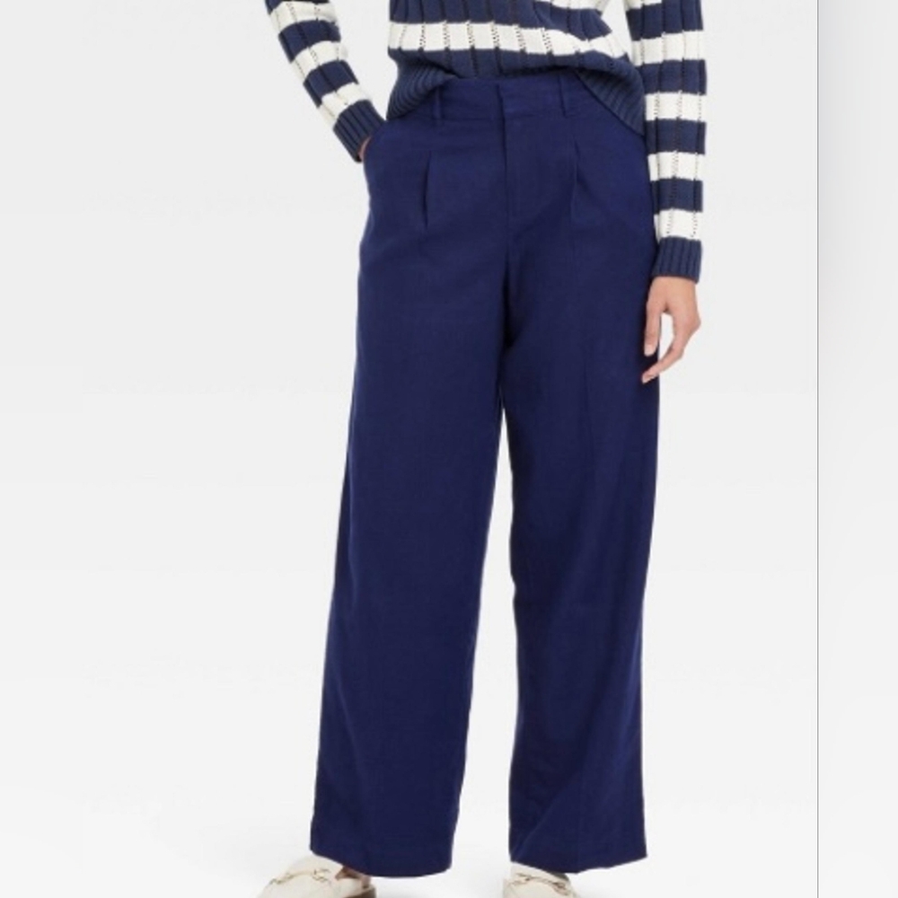 Navy Blue Women's Linen Pants